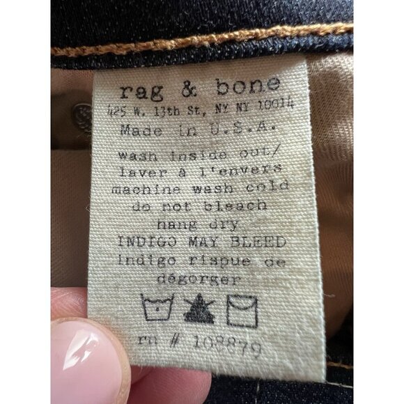 Rag & Bone Kensington dark blue wash skinny straight jeans 31 stretch mobwife - Picture 11 of 11